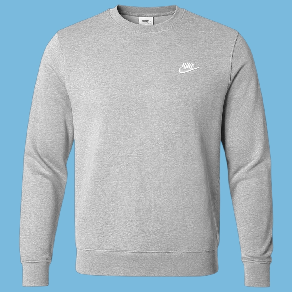 🚹 M US — Nike Club Crew Midweight Brushed Fleece [DARK GREY HEATHER] FN3886-063